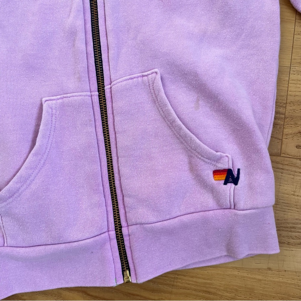 Aviator Nation Lavender Hoodie with Rainbow Stripes - Picture 5 of 6